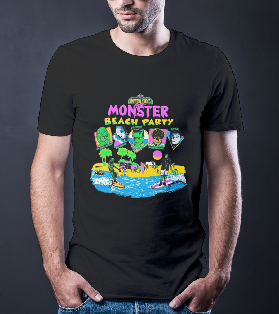 Universal Studios Florida Monster Beach Party The Big Lagoona Deadhead Frankie Retro Style Fun T-Shirt