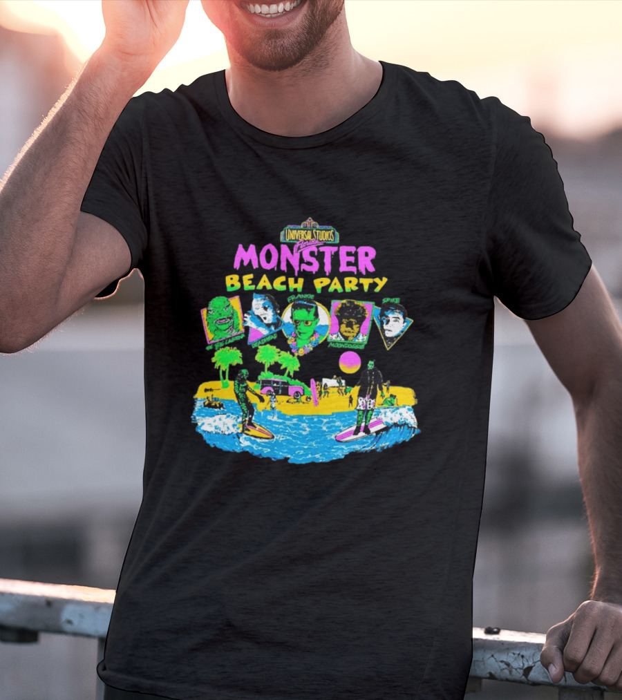 Universal Studios Florida Monster Beach Party The Big Lagoona Deadhead Frankie Retro Style Fun T-Shirt