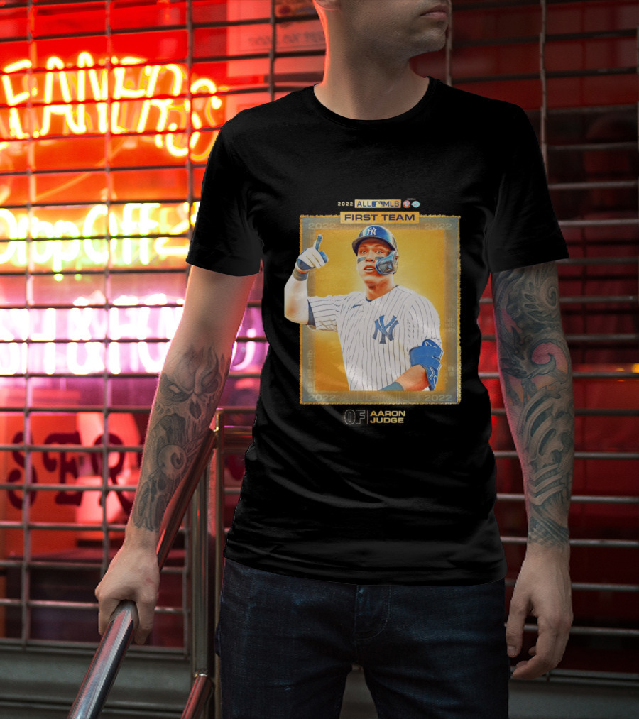 Aaron Judge 2022 All MLB First Team Yankees Player Recognition T-Shirt