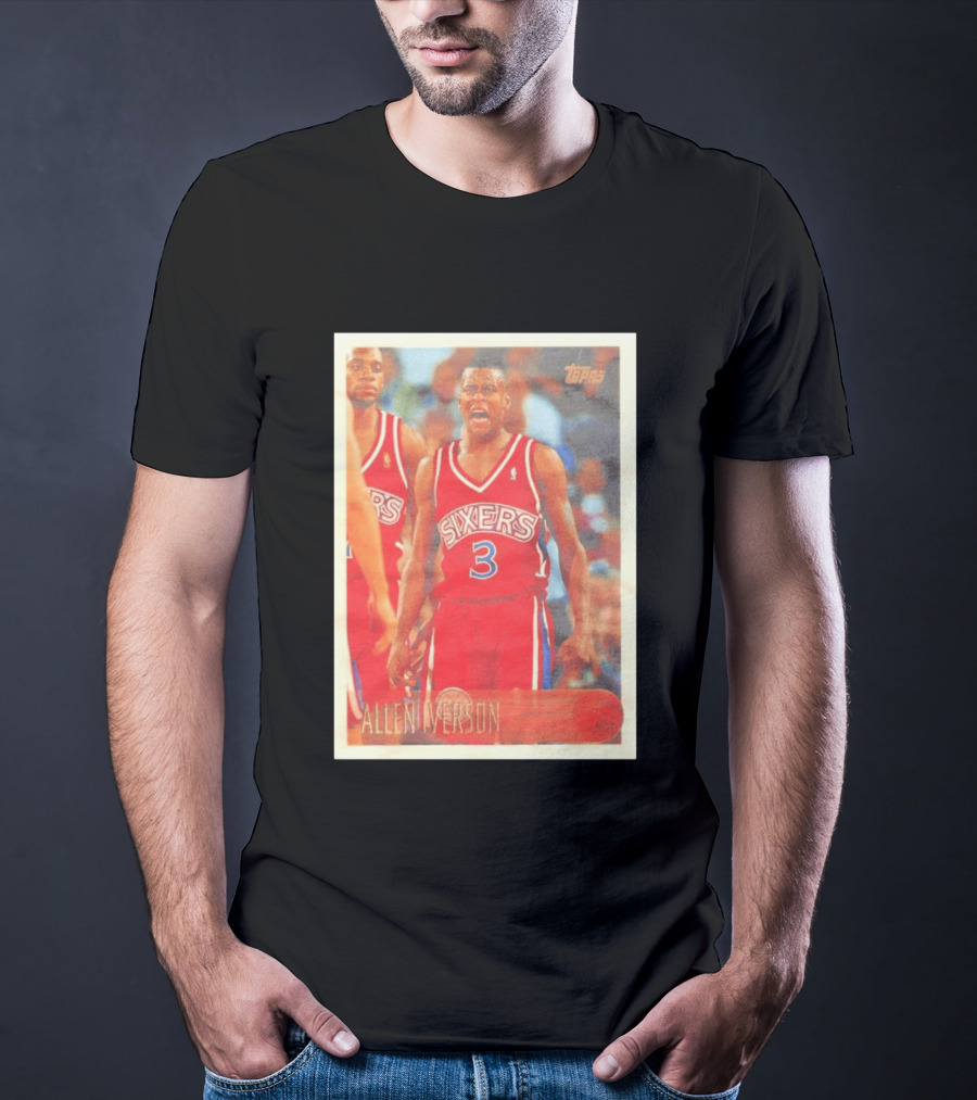 Allen Iverson Topps Philadelphia 76ers NBA Card T-Shirt