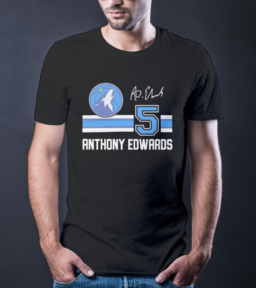 Anthony Edwards Minnesota Timberwolves 5 NBA Signature T-Shirt