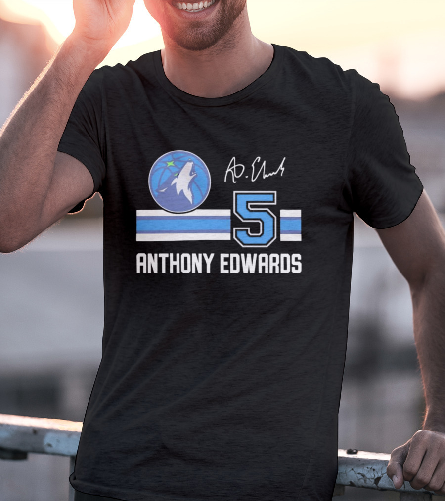 Anthony Edwards Minnesota Timberwolves 5 NBA Signature T-Shirt