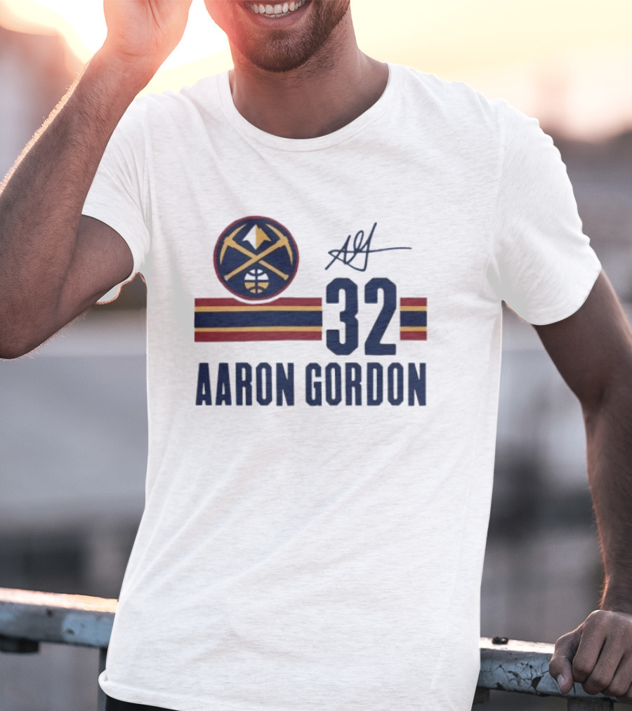 Aaron Gordon Denver Nuggets NBA 32 Basketball Signature T-Shirt
