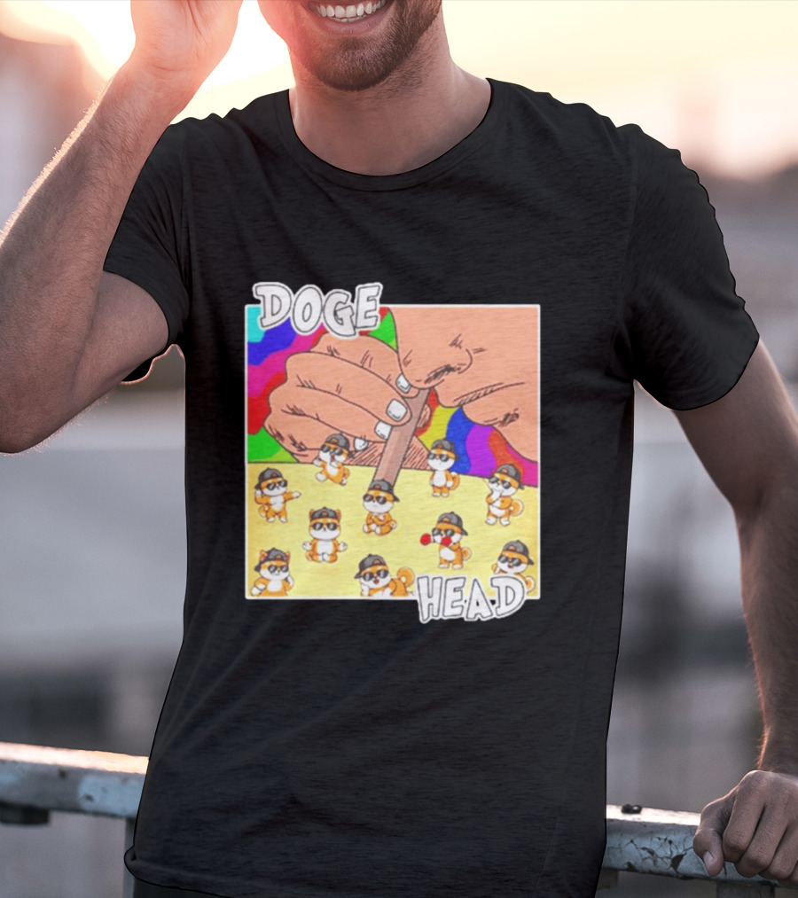 Doge Head Meme Cartoon With Dogs And Sunglasses T-Shirt