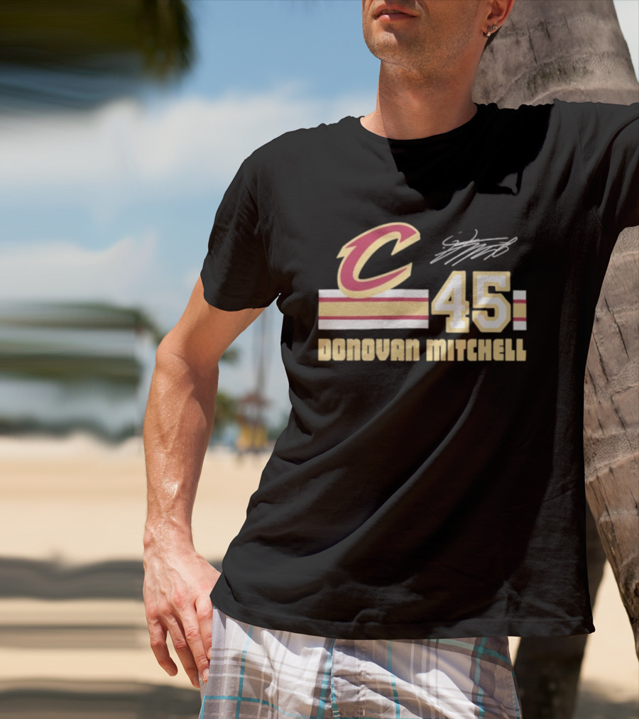 Cleveland Cavaliers Donovan Mitchell 45 Signature NBA T-Shirt