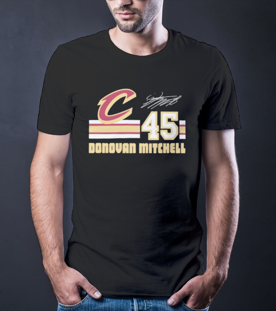 Cleveland Cavaliers Donovan Mitchell 45 Signature NBA T-Shirt