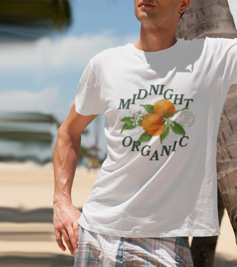 Midnight Organic Citrus Blossoms And Branches T-Shirt