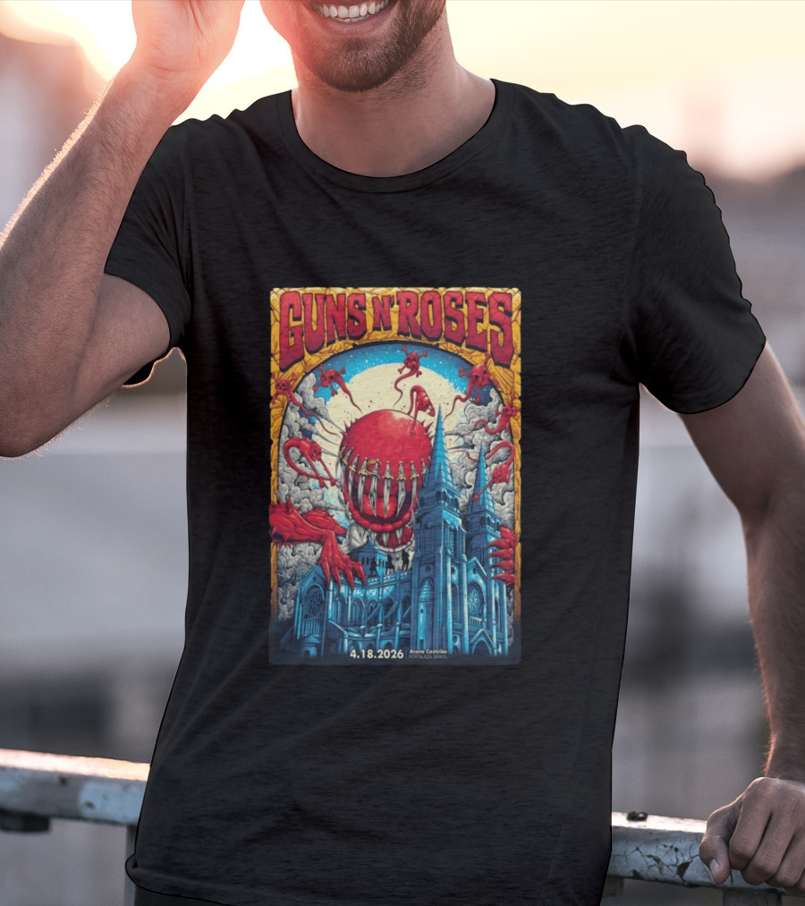 Guns N' Roses 4 18 2026 Fortaleza Brazil Arena Castelão Event Venom Cathedral T-Shirt
