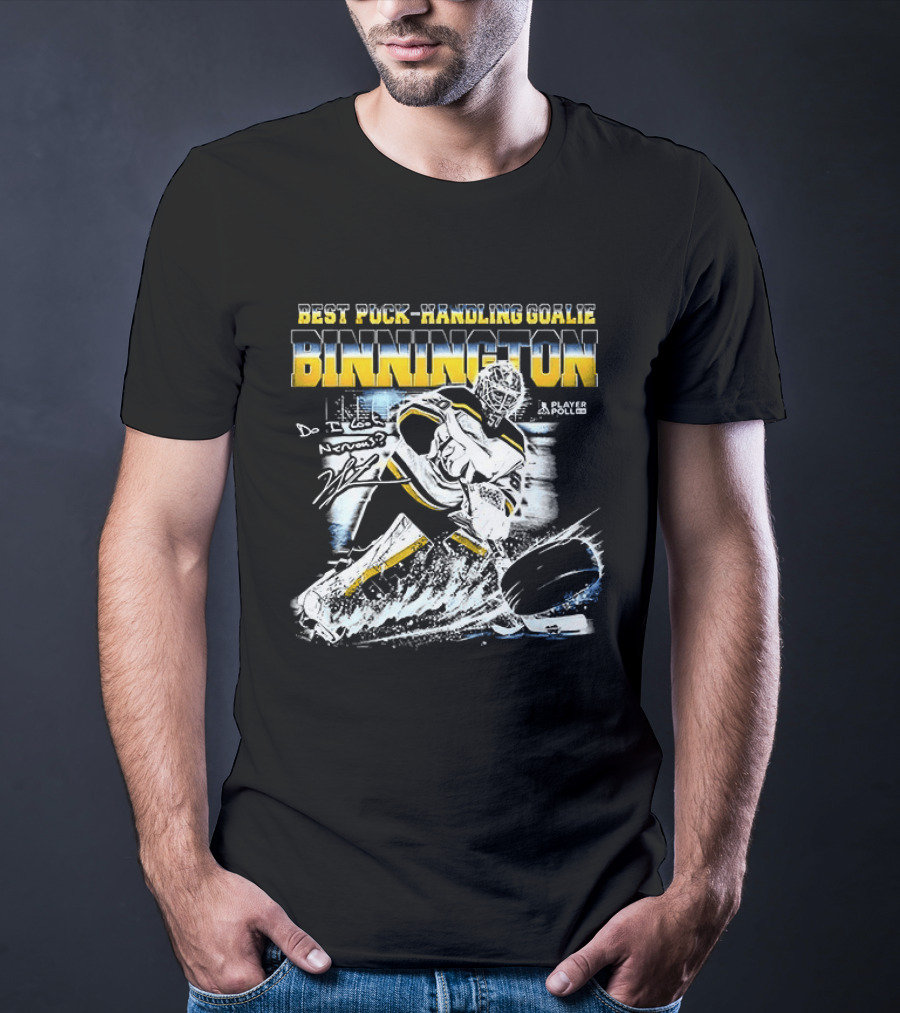 Best Puck Handling Goalie Binnington St. Louis Hockey T-Shirt