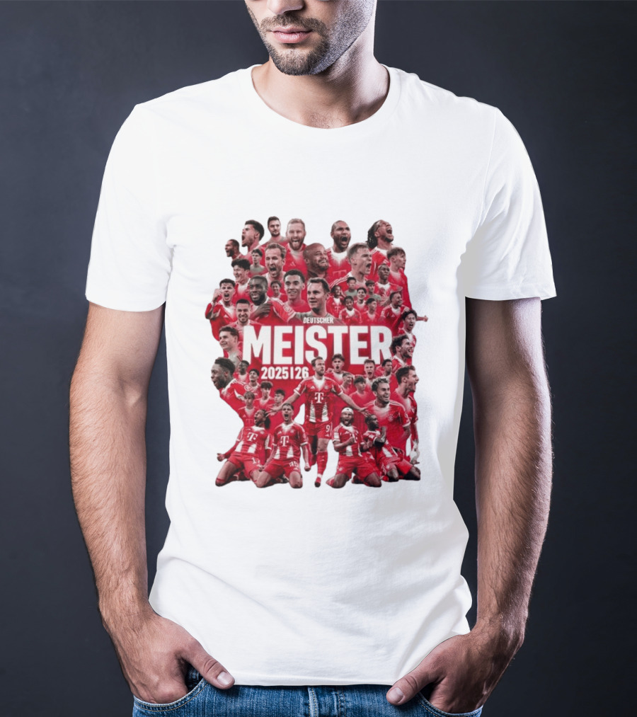 Bayern Deutscher Meister 2025 2026 Players Celebration T-Shirt