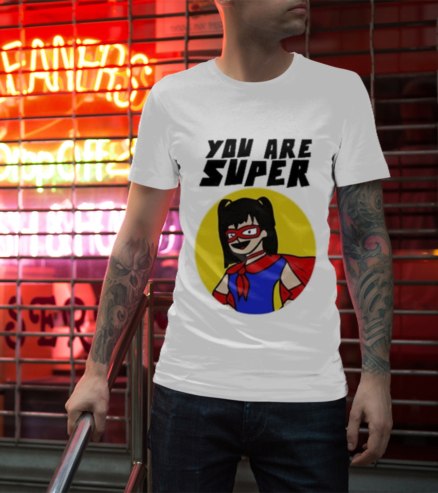You Are Super Hero Girl With Red Cape And Mask T-Shirt