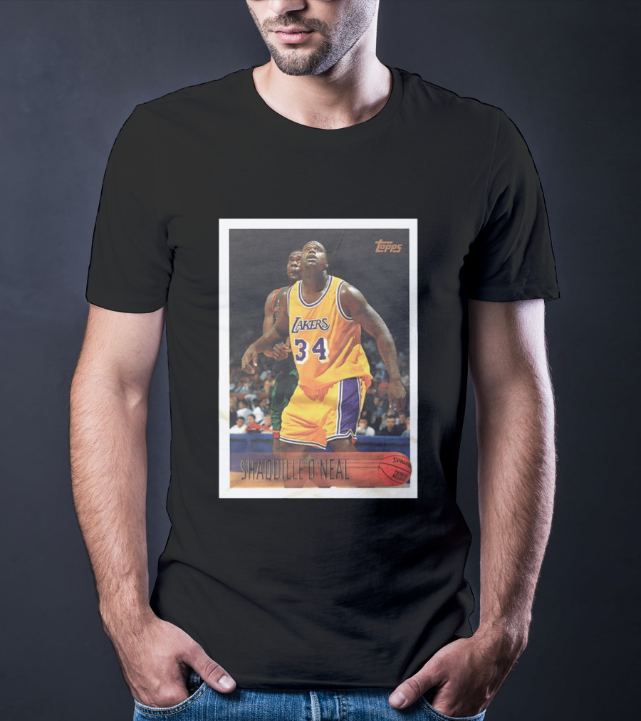 SHaQuille O'Neal Topps Lakers NBA Basketball Trading Card T-Shirt