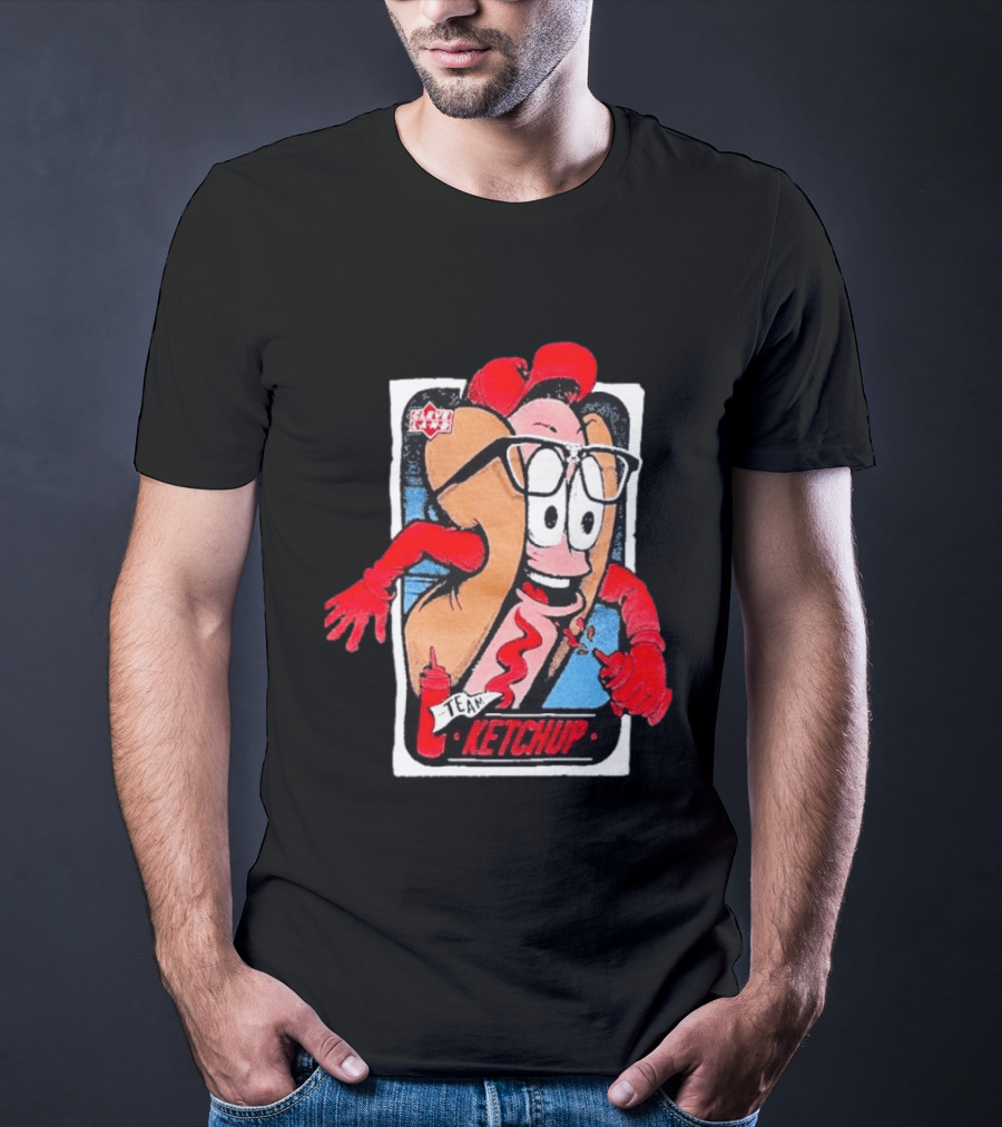 Cleveland Hot Dog Character Glasses Team Ketchup T-Shirt