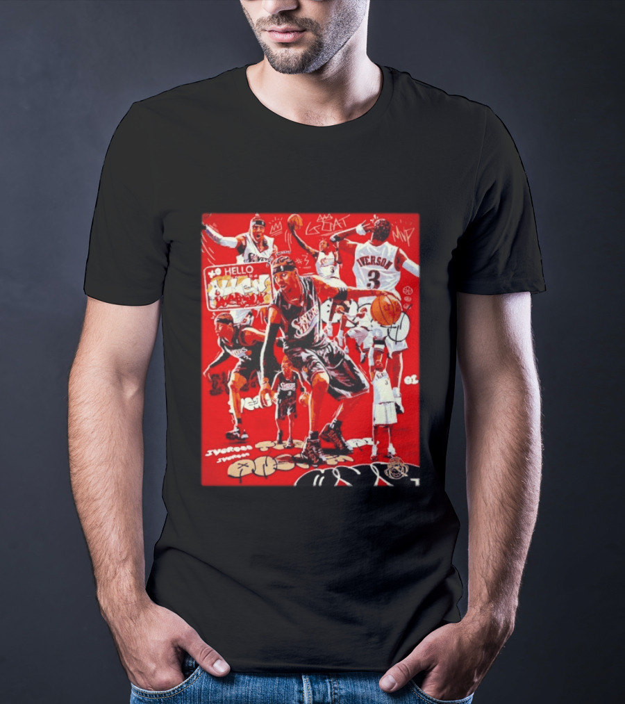 Allen Iverson Philadelphia 76ers NBA Hall Of Famer Iconic Collage 3 Jersey MVP Greatest 01 T-Shirt