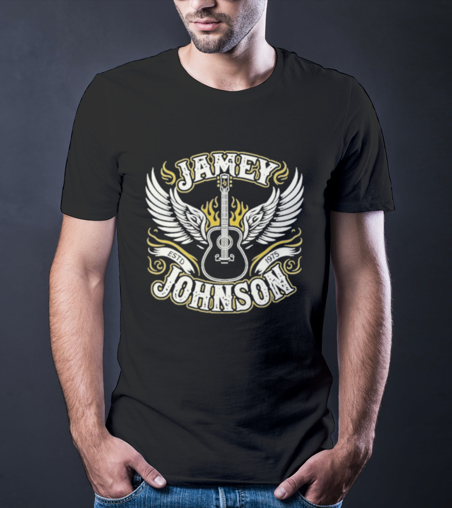 Jamey Johnson Guitar With Wings And Flames Est. 1975 T-Shirt