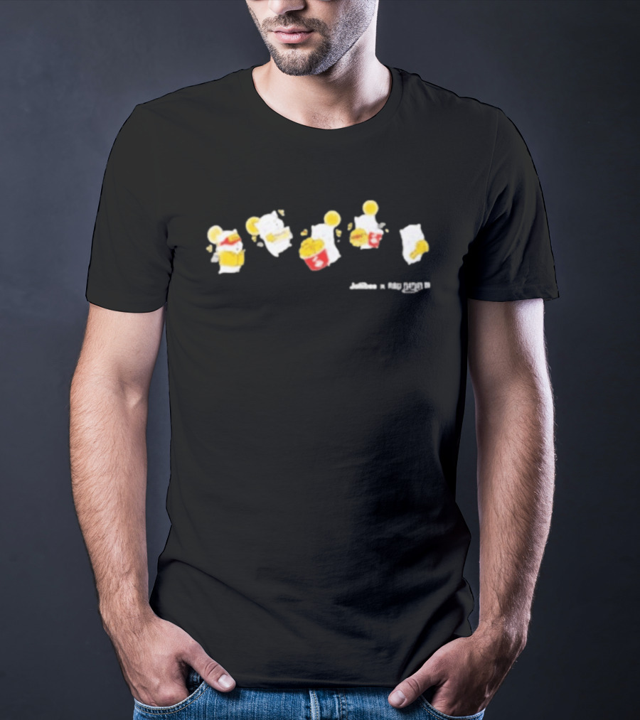 Jollibee X Final Fantasy XIV Moogle Eating Chicken And Fries T-Shirt