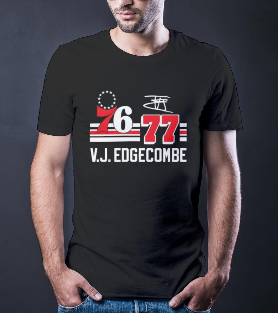 Philadelphia 76ers VJ Edgecombe 76 77 NBA Number T-Shirt