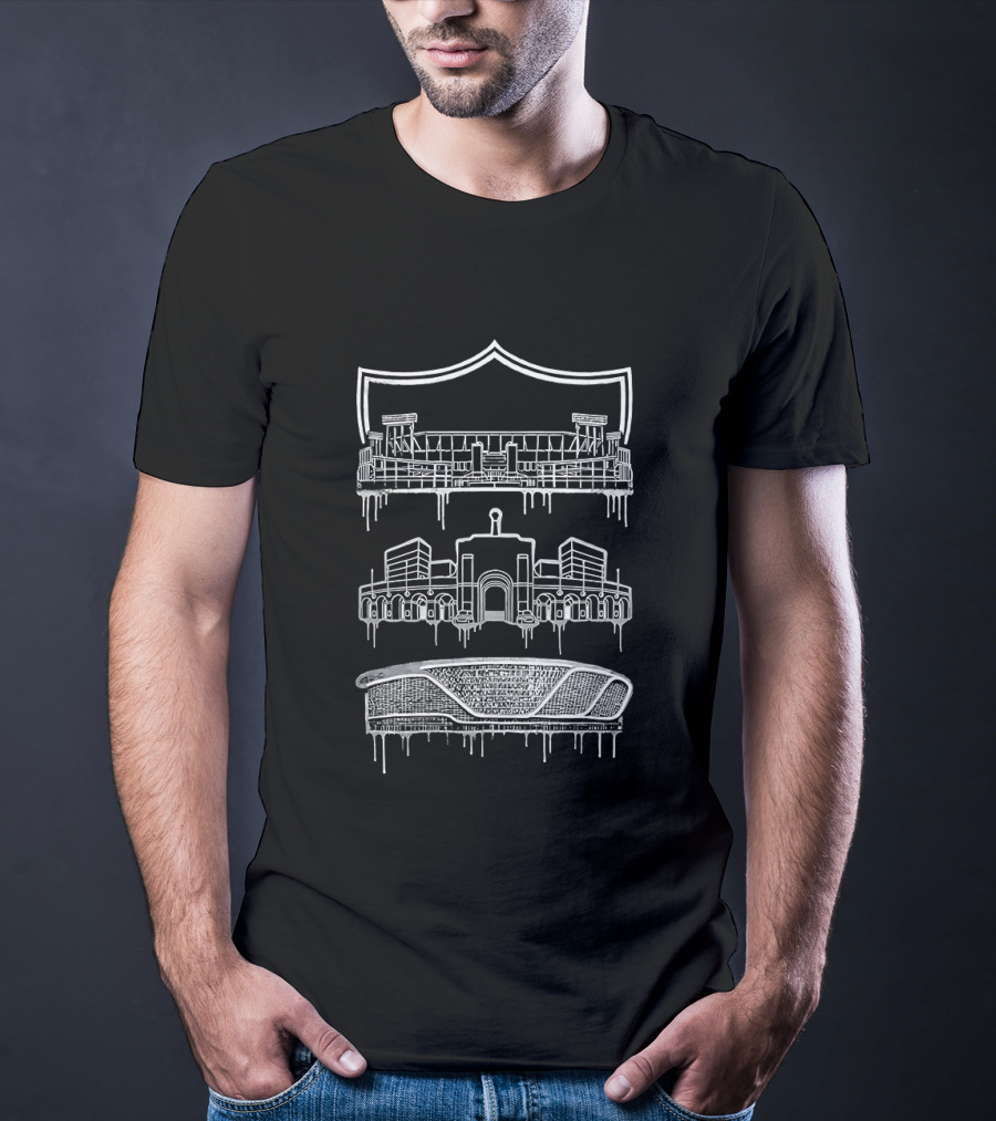 Las Vegas Raiders Home Is Where The Shield Is Flowing Paint Stadiums T-Shirt