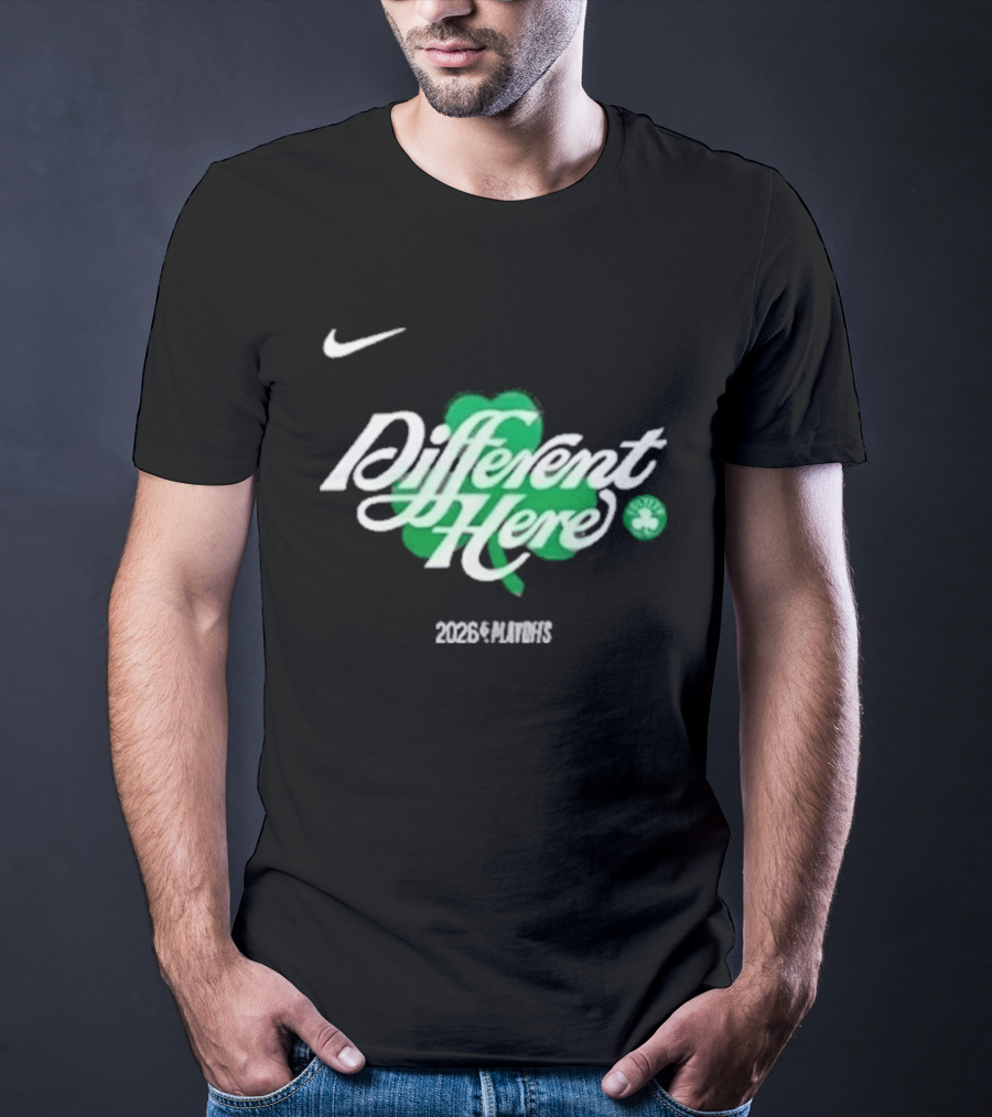 Nike Boston Celtics Different Here 2026 Clover T-Shirt