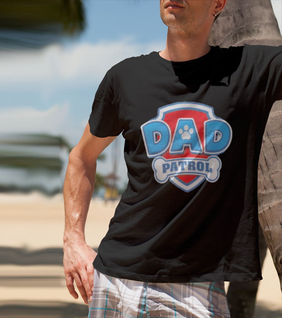 Dad Patrol Paw Dog Dad Father Day Fun T-Shirt
