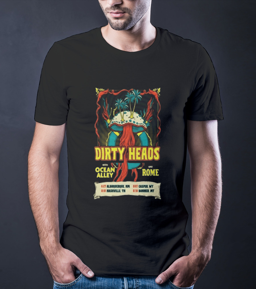Dirty Heads Ocean Alley Rome Tour 2026 Albuquerque Nashville Casper Bonner T-Shirt