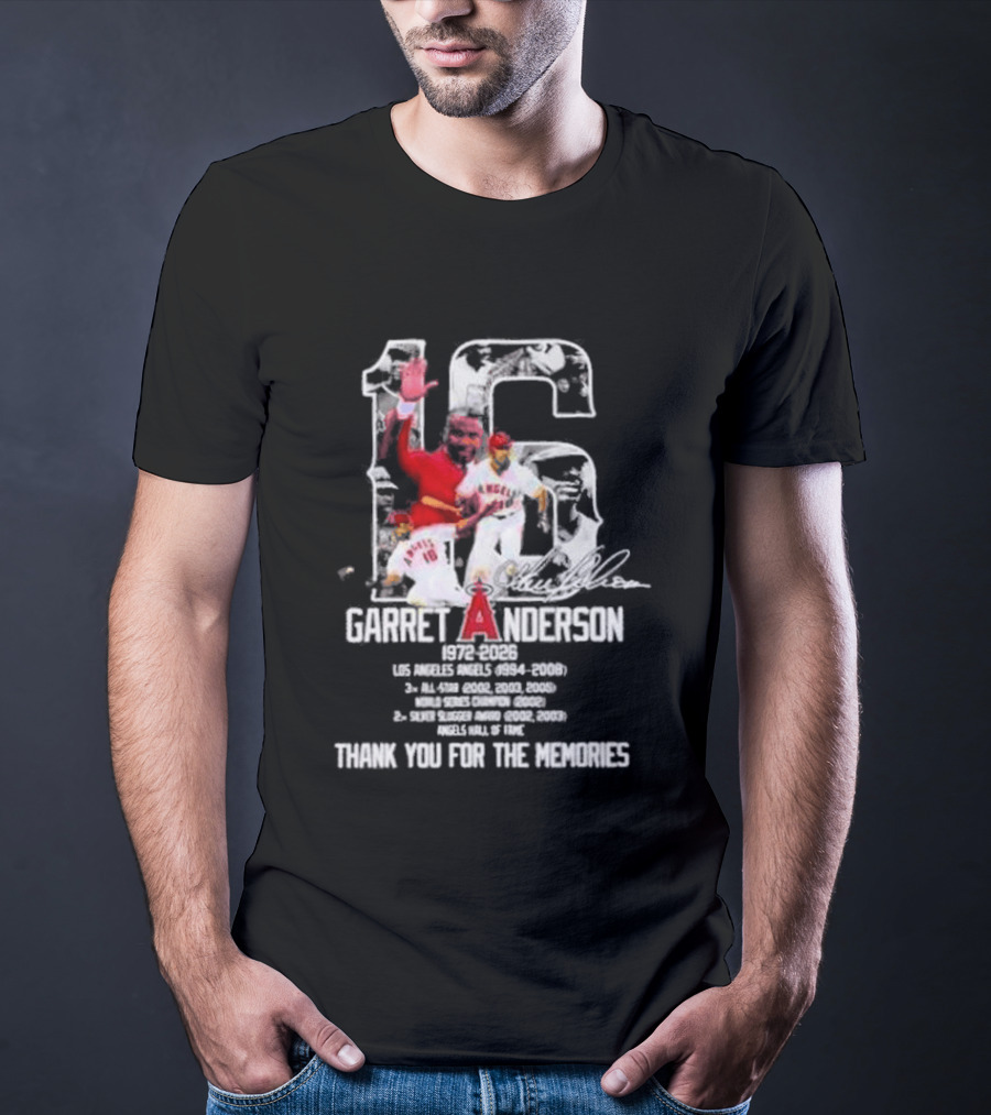 Garret Anderson 1972 2026 Los Angeles Angels Thank You For The Memories T-Shirt