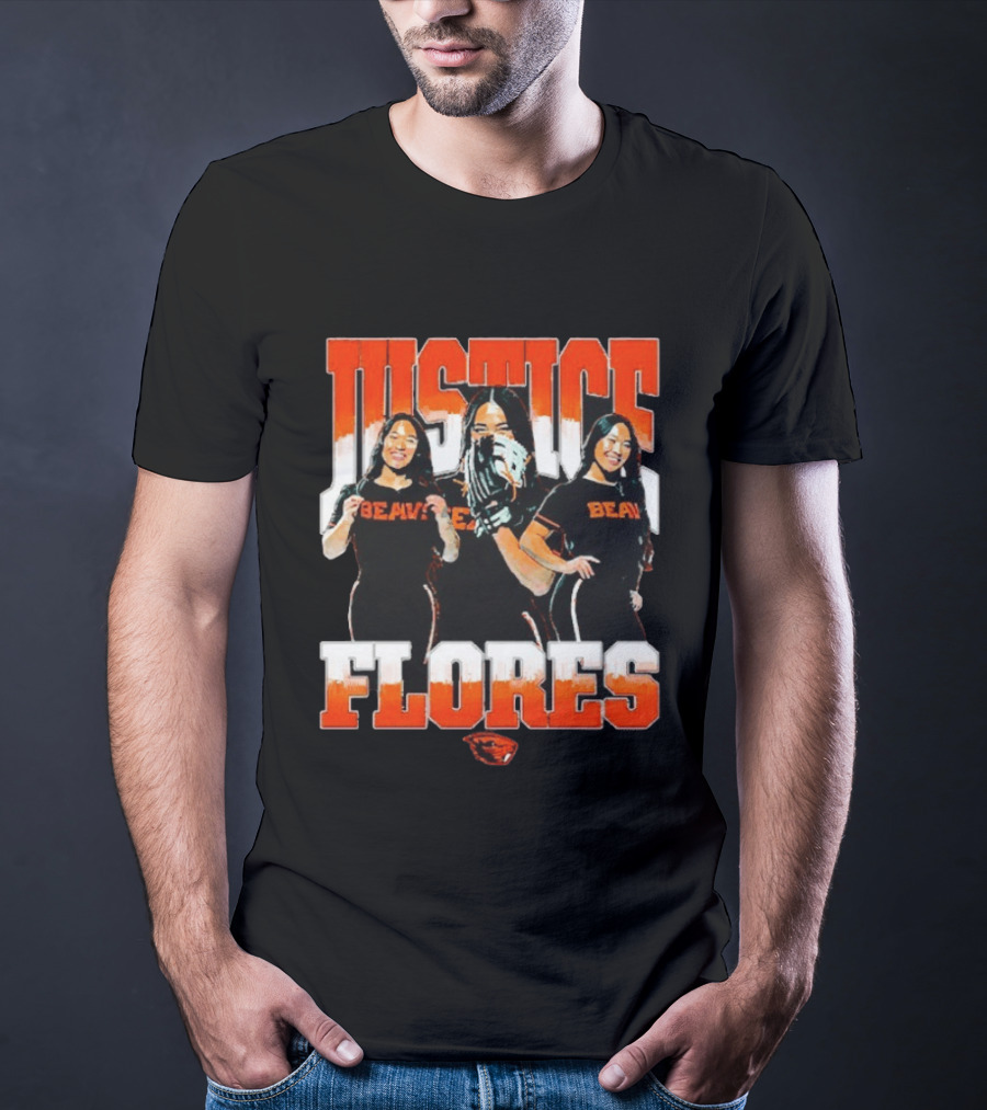 Justice Flores Beavers NCAA Oregon State Softball Player Collage T-Shirt