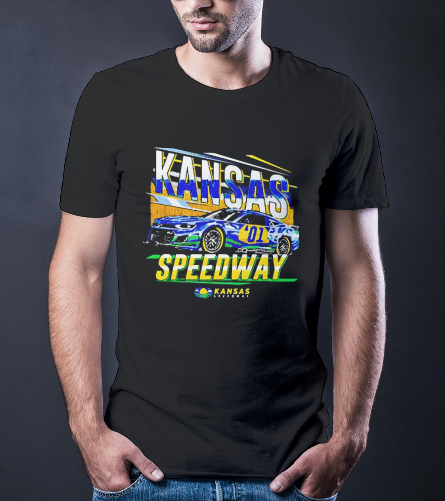 Kansas Speedway 01 Car Racing Wheatfield NASCAR T-Shirt