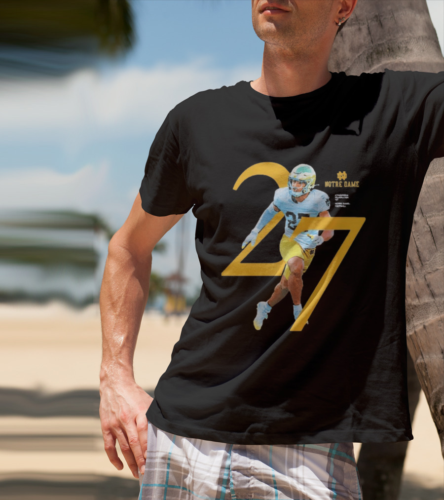 Kyngstonn Viliamu Asa 27 Notre Dame Fighting Irish Football Player T-Shirt