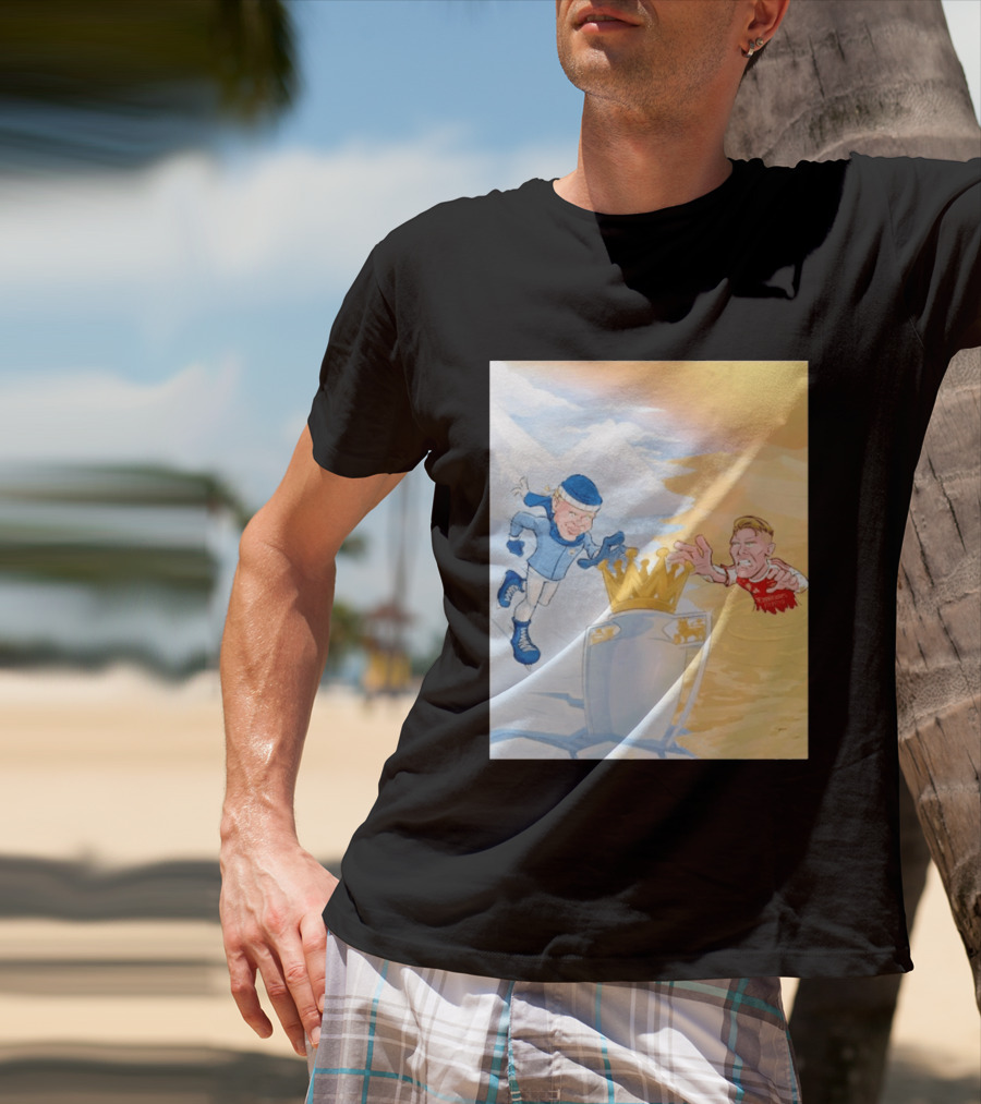 Manchester City Versus Arsenal April 2026 Premier League Title Showdown Cartoon T-Shirt