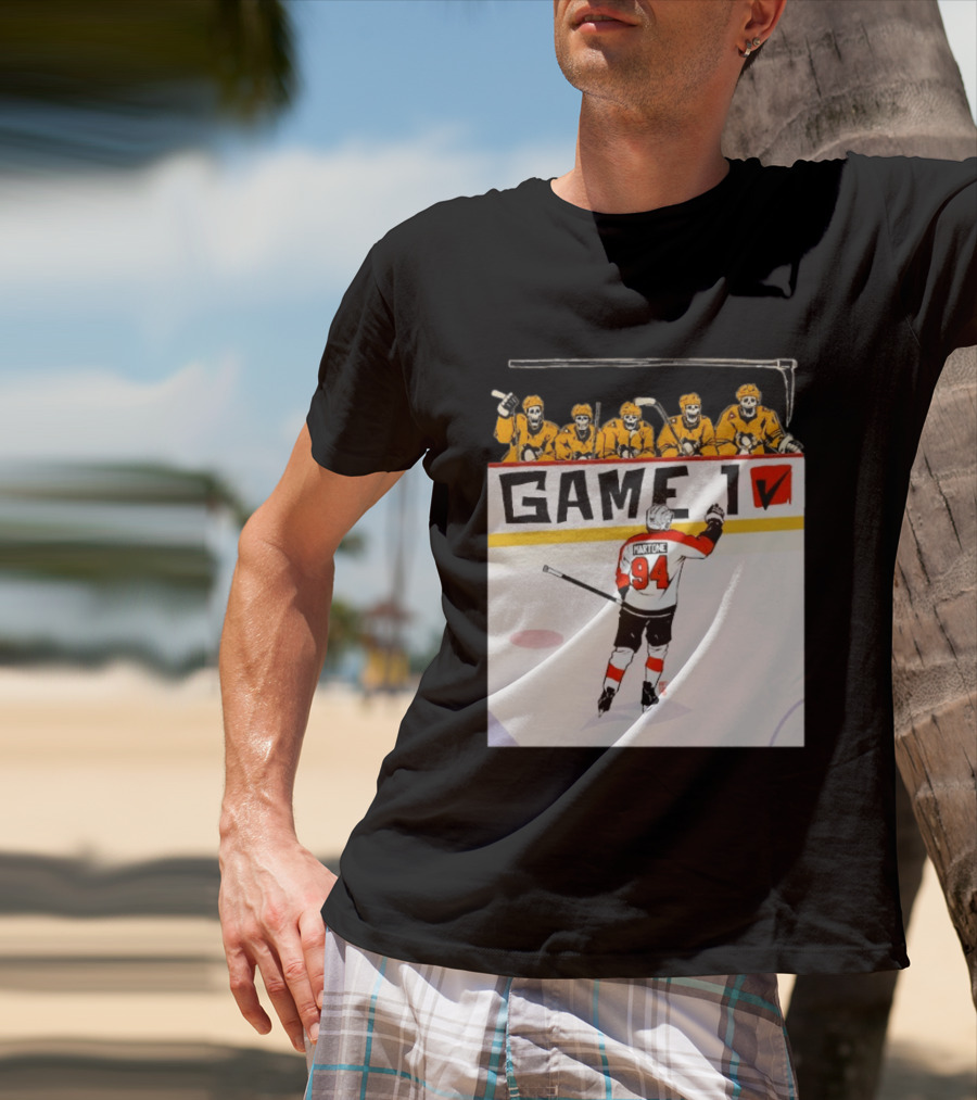Philadelphia Flyers Porter Martone Celebrates Game 1 Win Over Pittsburgh Penguins T-Shirt