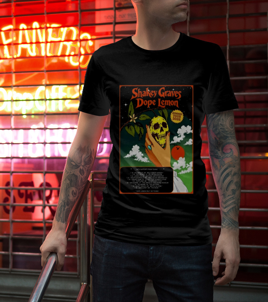 Shakey Graves Dope Lemon Summer Tour 2026 With Texino Support T-Shirt