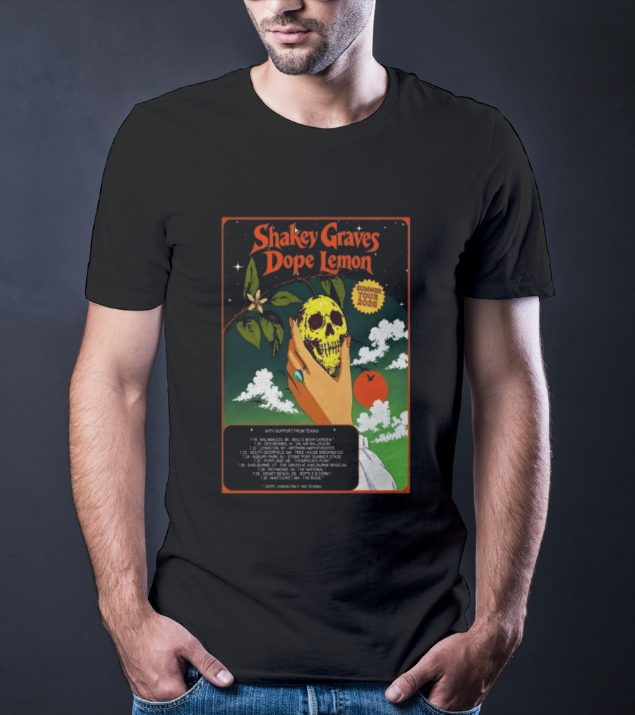 Shakey Graves Dope Lemon Summer Tour 2026 With Texino Support T-Shirt