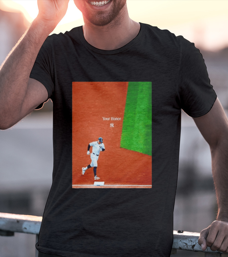 Your Honor Aaron Judge New York Yankees Rounding Bases NY Yankees T-Shirt