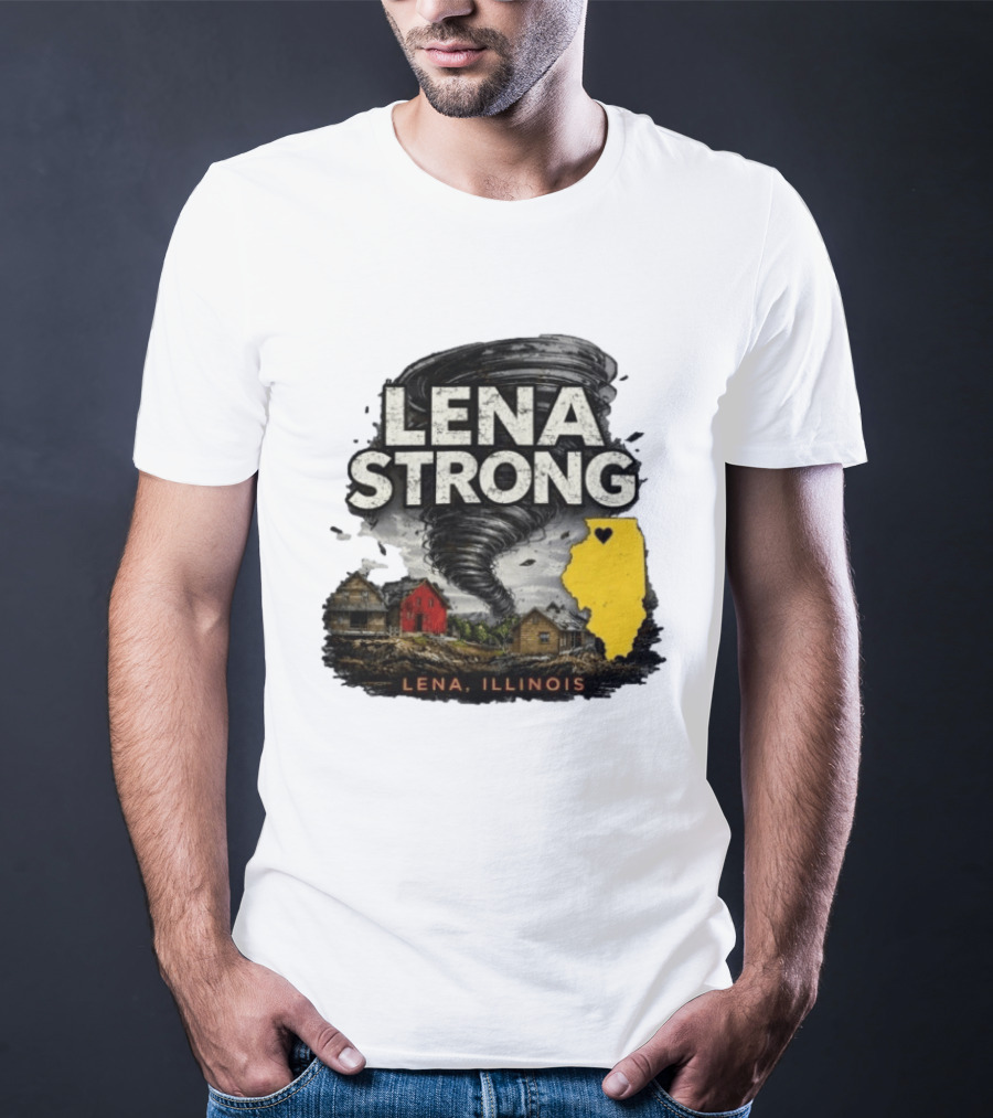 Lena Strong Illinois Tornado Heart Support T-Shirt