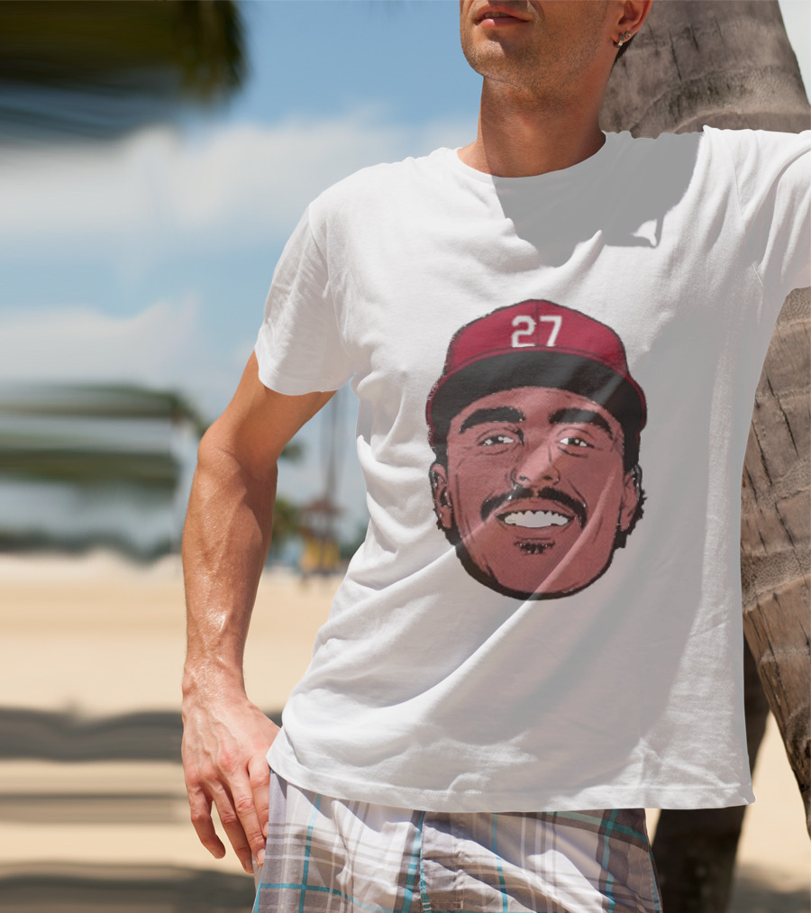 Sal Stewart Cincinnati 27 Big Face Caricature T-Shirt