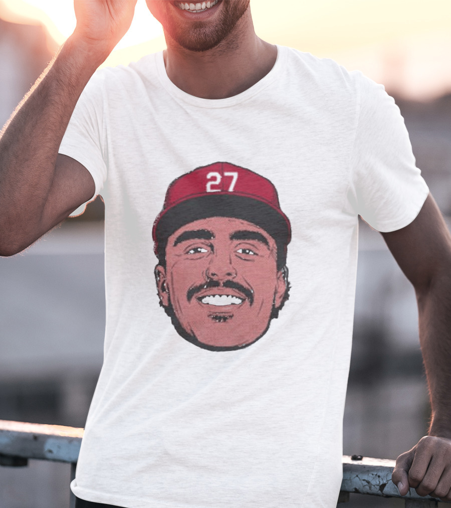 Sal Stewart Cincinnati 27 Big Face Caricature T-Shirt
