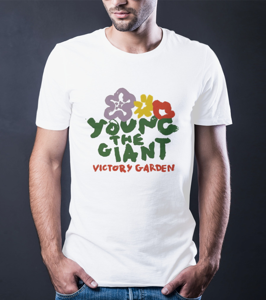 Young The Giant Victory Garden Purple Red Yellow Flowers T-Shirt