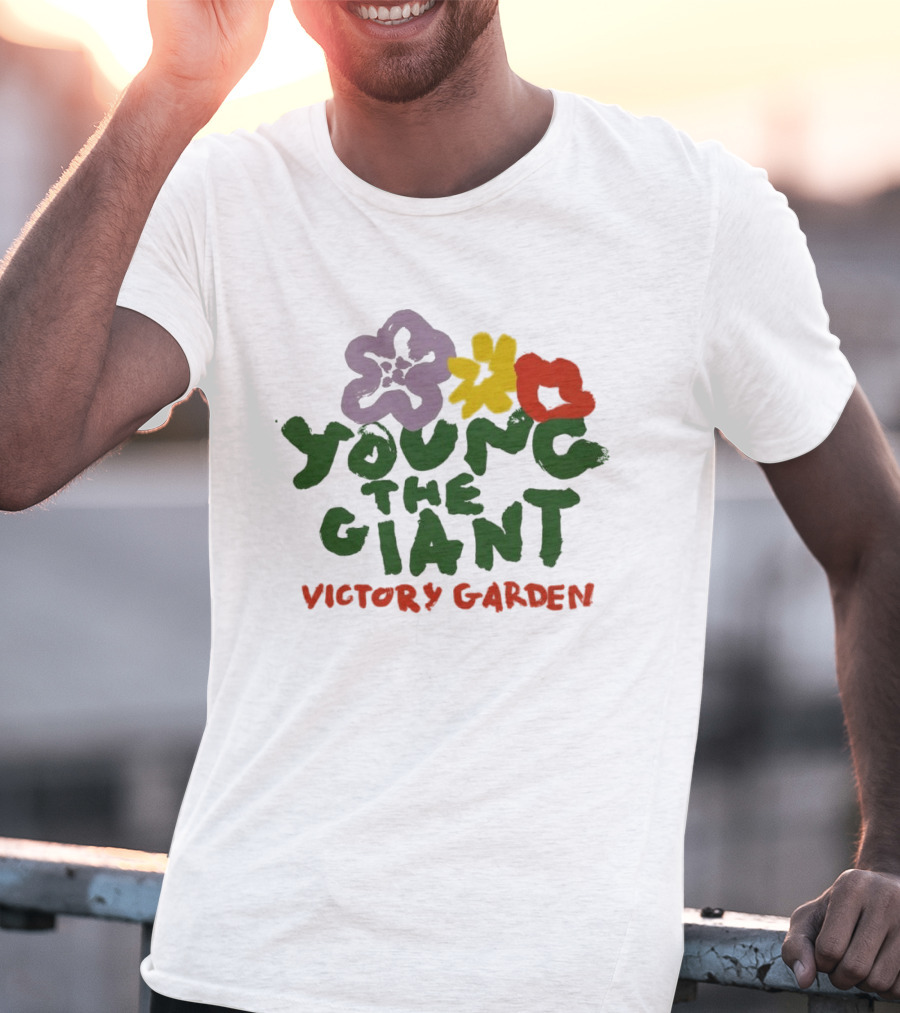 Young The Giant Victory Garden Purple Red Yellow Flowers T-Shirt