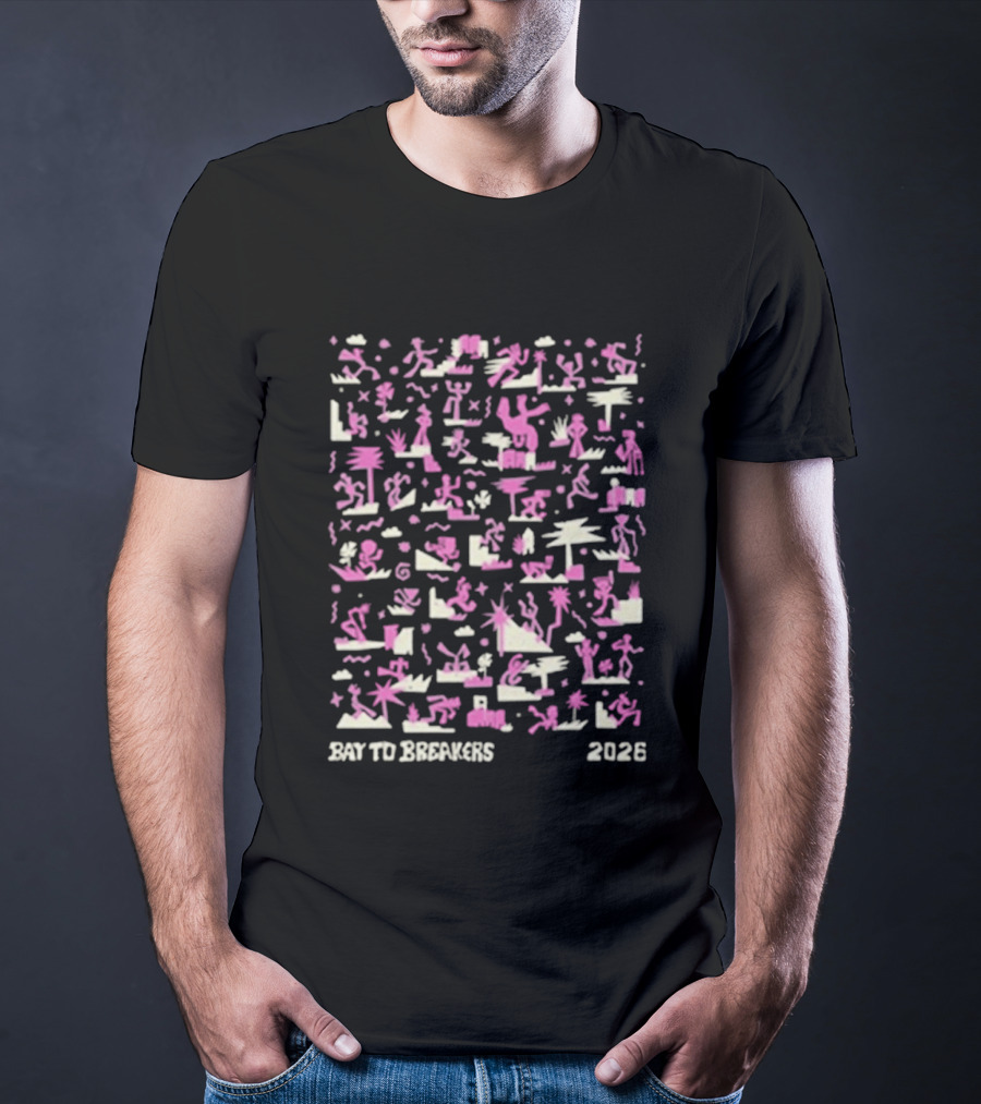 Bay To Breakers 2026 Wild Fun Run San Francisco Event Colorful Illustrations T-Shirt