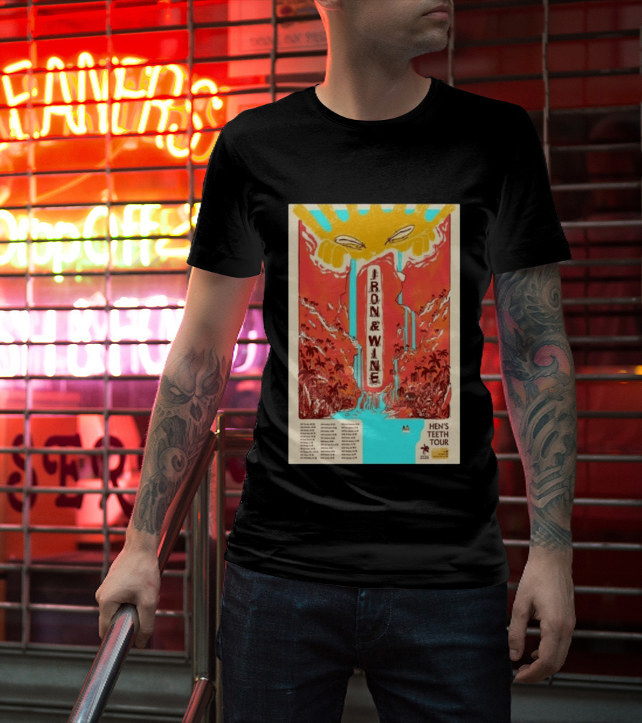 Iron And Wine Hens Teeth Tour 2026 Vintage Style Concert T-Shirt