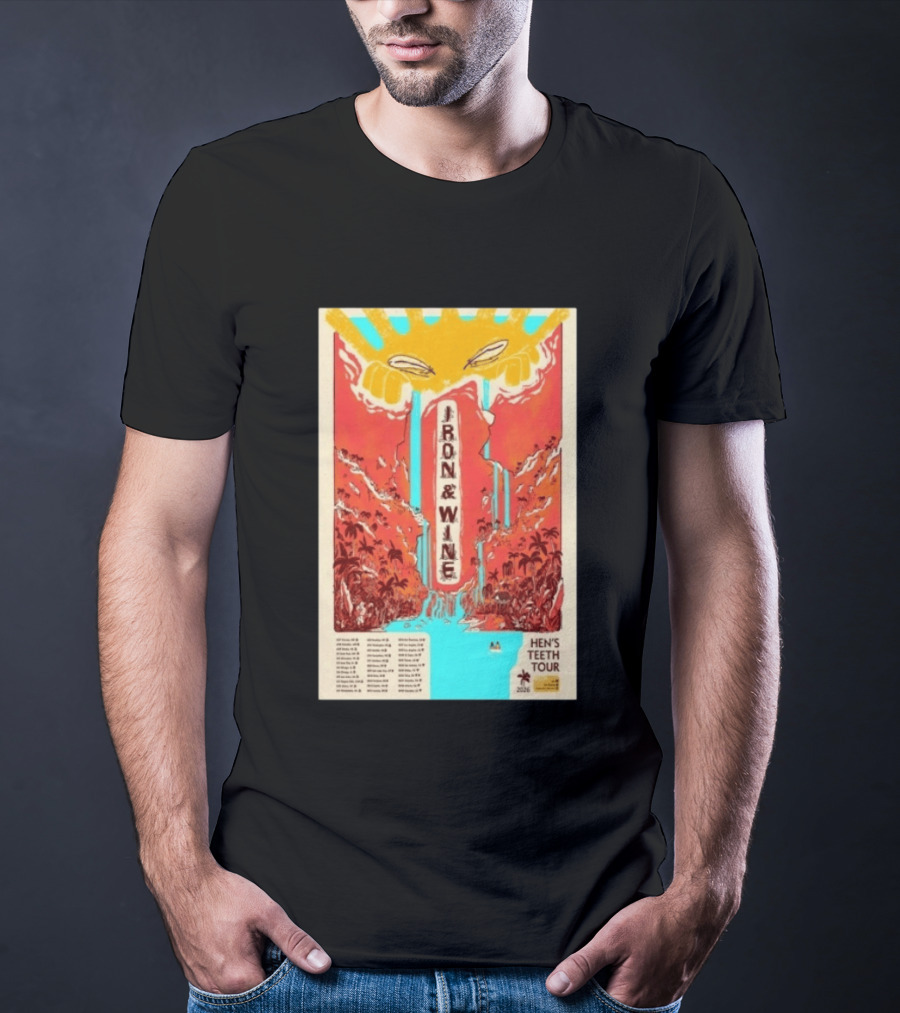 Iron And Wine Hens Teeth Tour 2026 Vintage Style Concert T-Shirt