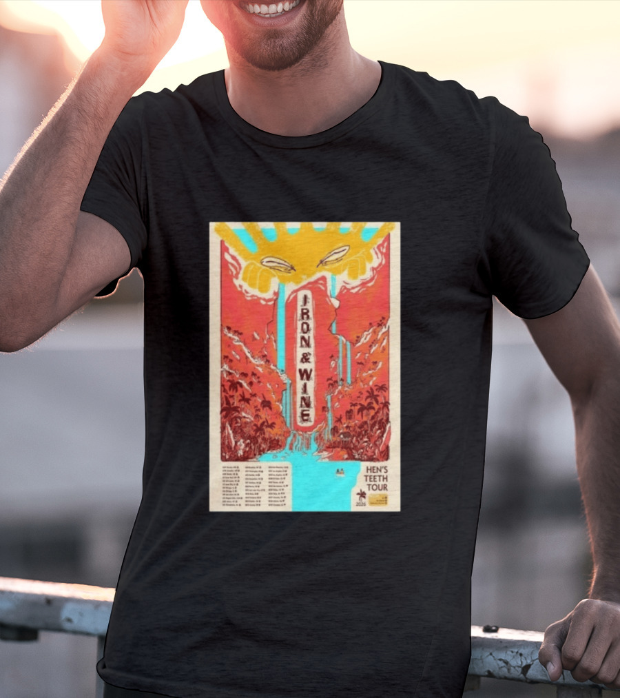 Iron And Wine Hens Teeth Tour 2026 Vintage Style Concert T-Shirt
