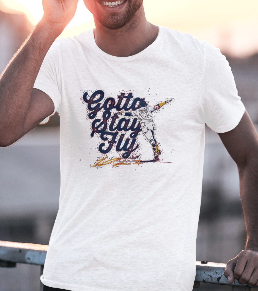 Gotta Stay Fly Michael Harris II Baseball Sliding Action T-Shirt