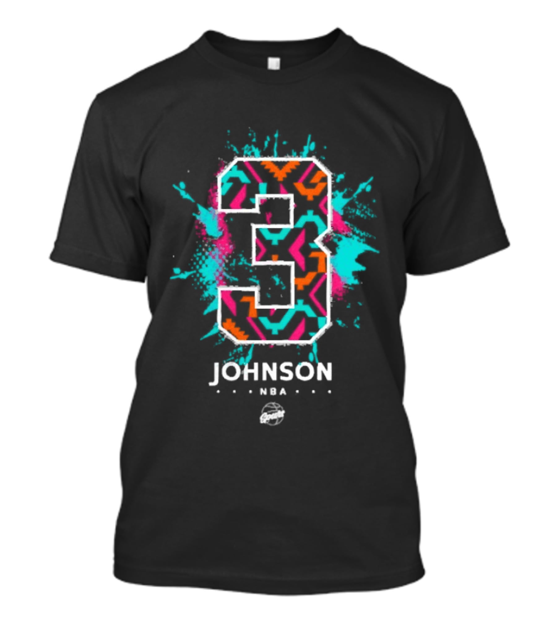 Keldon Johnson Spurs NBA Number 3 Artistic Splatter T-Shirt
