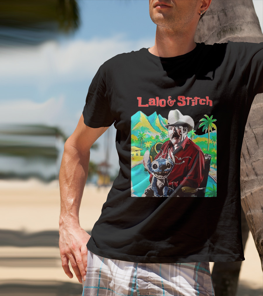Lalo And Stitch Cowboy Hat Tropical T-Shirt