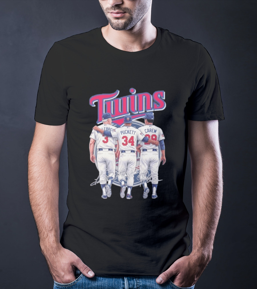 Minnesota Twins Legends Harmon Killebrew Kirby Puckett Rod Carew Classic Baseball T-Shirt