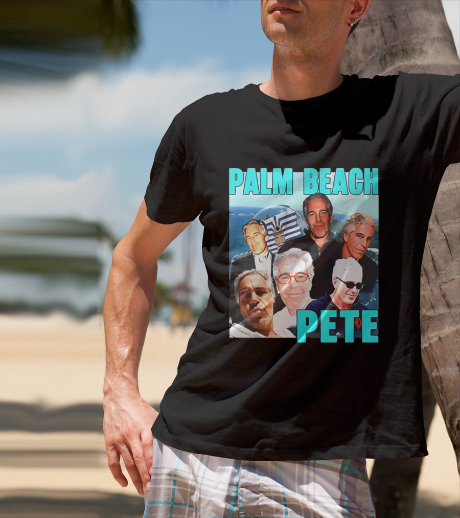 Palm Beach Pete Meme Jeffrey Epstein Faces Collage T-Shirt