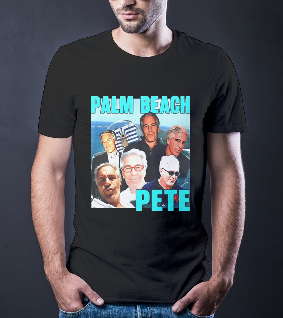 Palm Beach Pete Meme Jeffrey Epstein Faces Collage T-Shirt