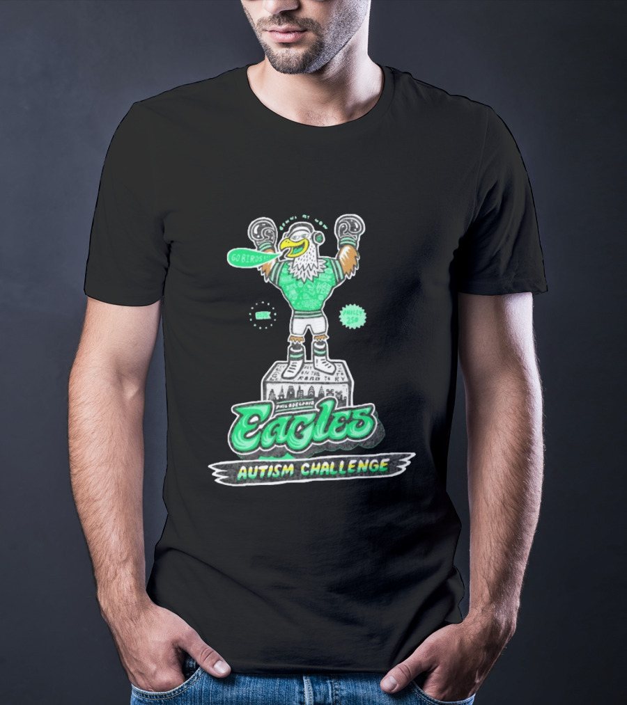 Philadelphia Eagles Autism Challenge Go Birds Boxing Philly 250 T-Shirt